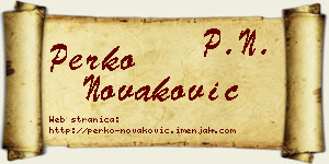 Perko Novaković vizit kartica